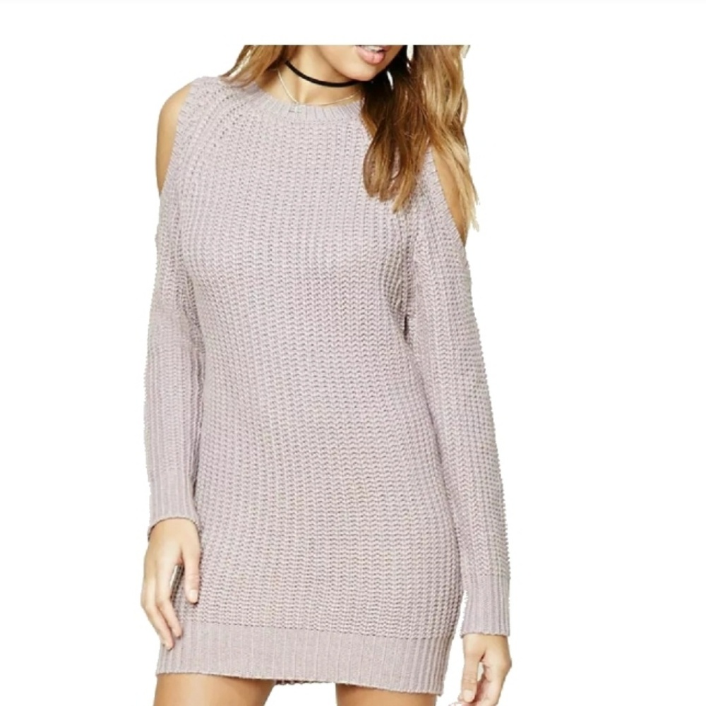 F21 Cold Shoulder Sweater Dress